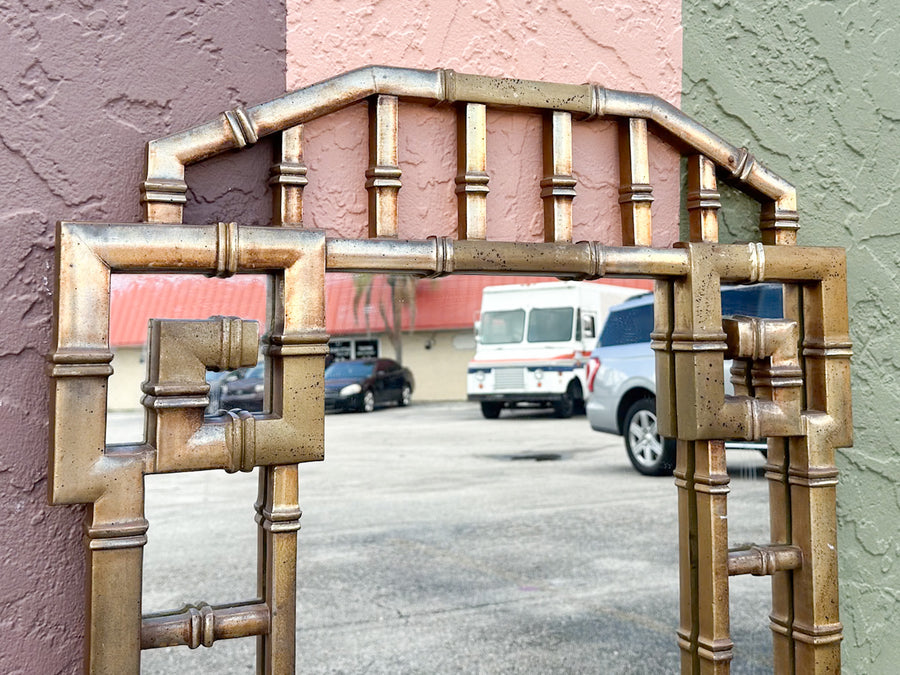 Faux Bamboo Greek Key Mirror