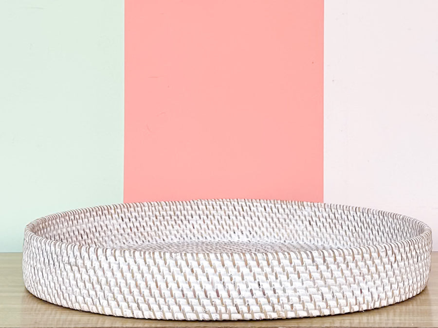 Trio of Round Rattan Trays