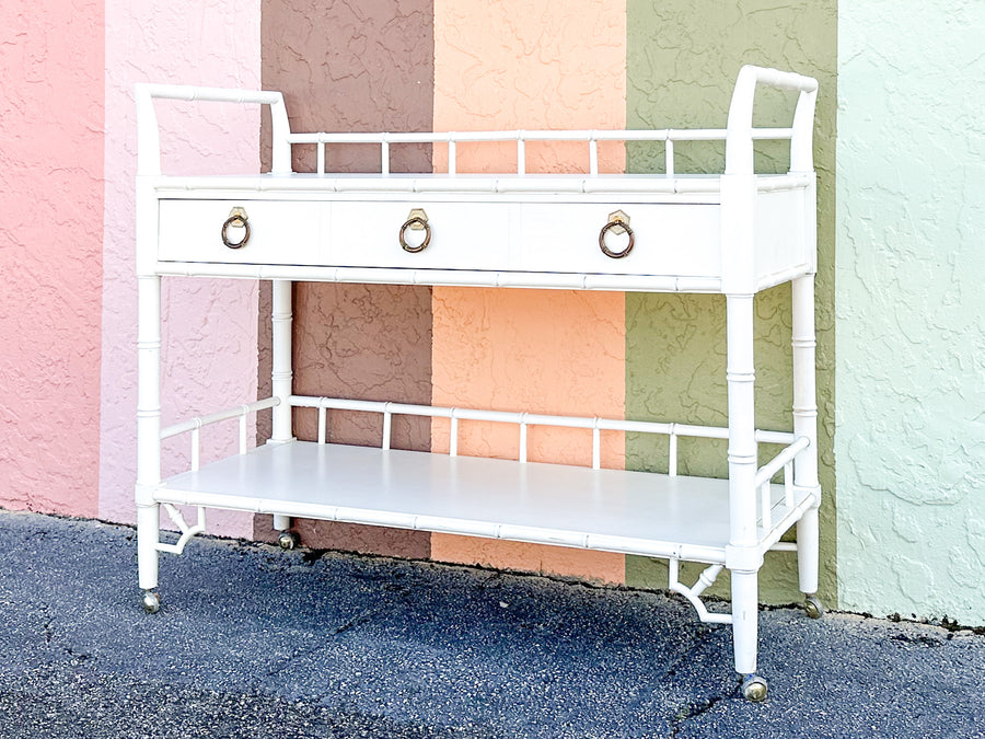 Thomasville Allegro Faux Bamboo Bar Cart