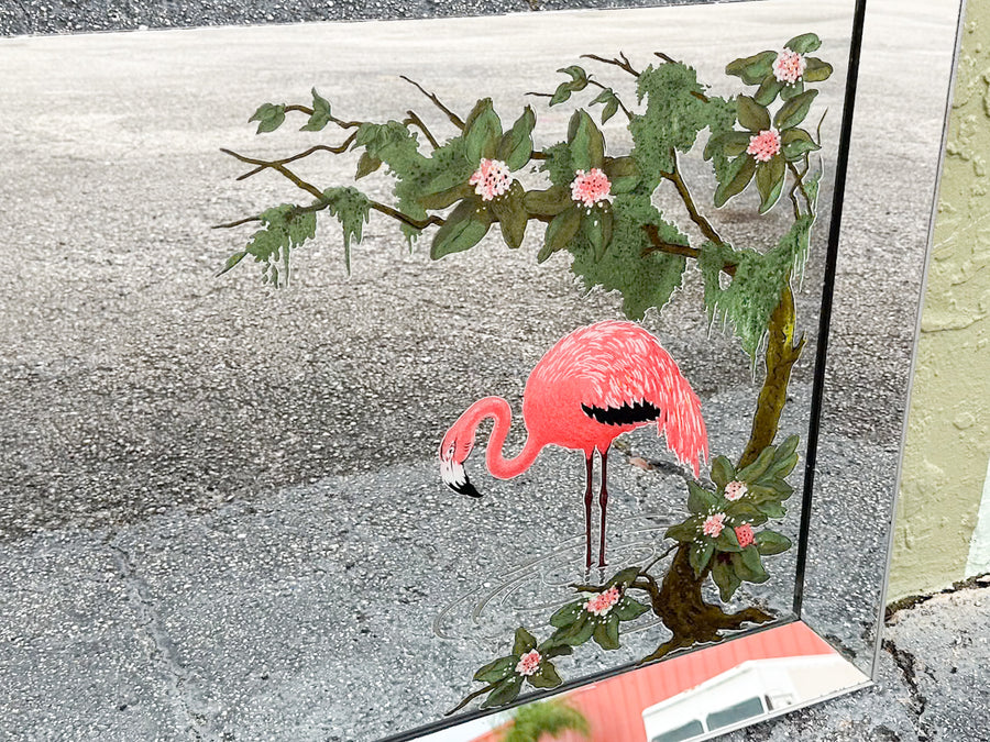Old Florida Flamingo Mirror