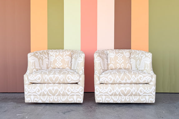 Pair of Newly Upholstered Swivel Chairs
