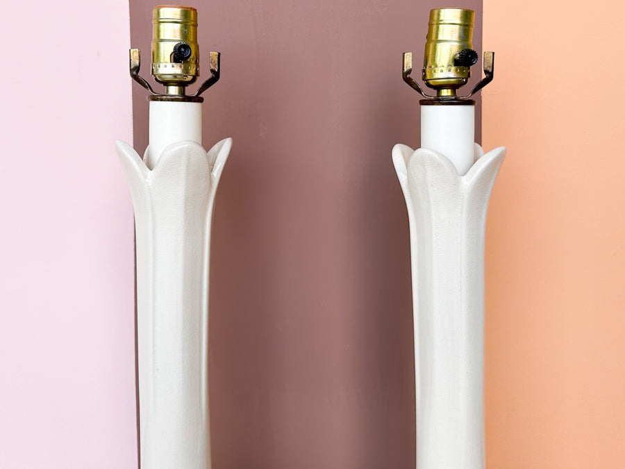 Pair of Roche Style Tulip Lamps