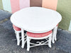 Clover Rattan Coffee Table with Stools