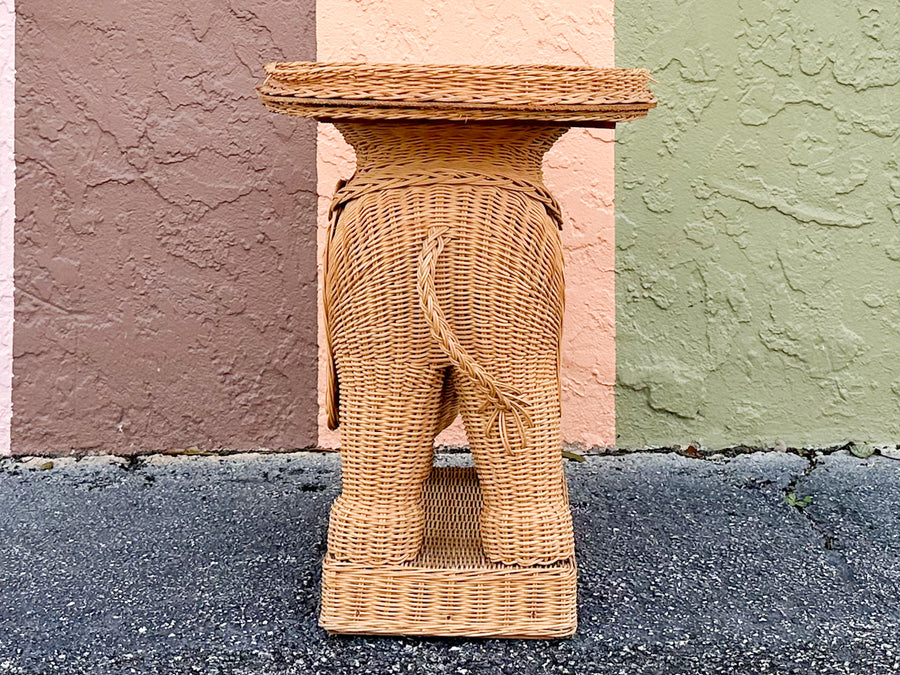 Natural Wicker Elephant Garden Seat