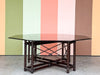 Handsome Rattan Coffee Table with Smoke Glass