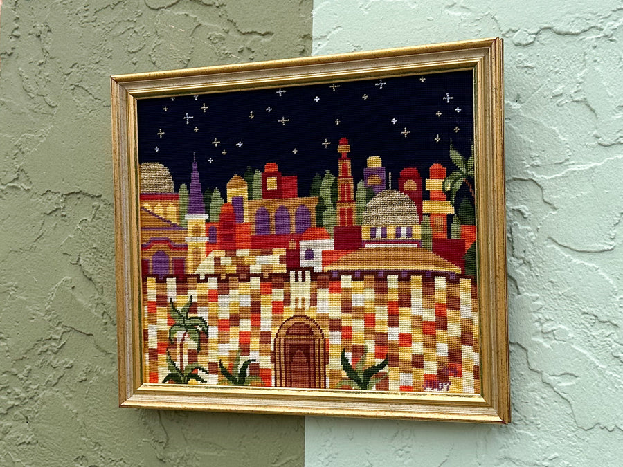 Moroccan Night Sky Needlepoint Framed Art