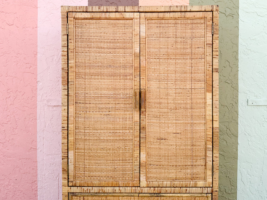 Island Style Rattan Wrapped Cabinet
