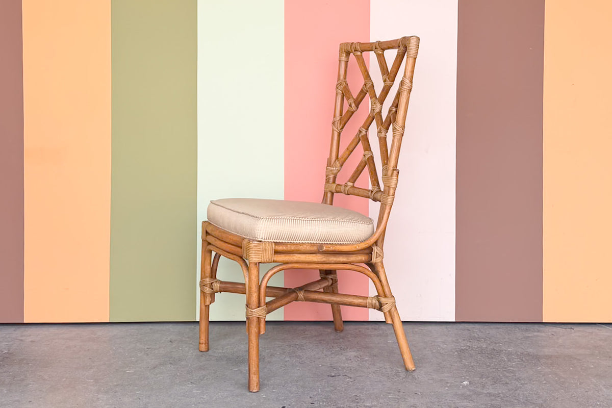 Chippendale Rattan Desk Chair