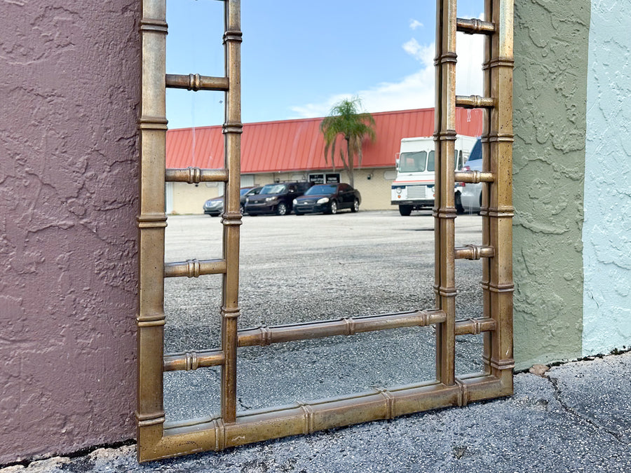 Faux Bamboo Greek Key Mirror