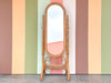 Braided Rattan Cheval Mirror