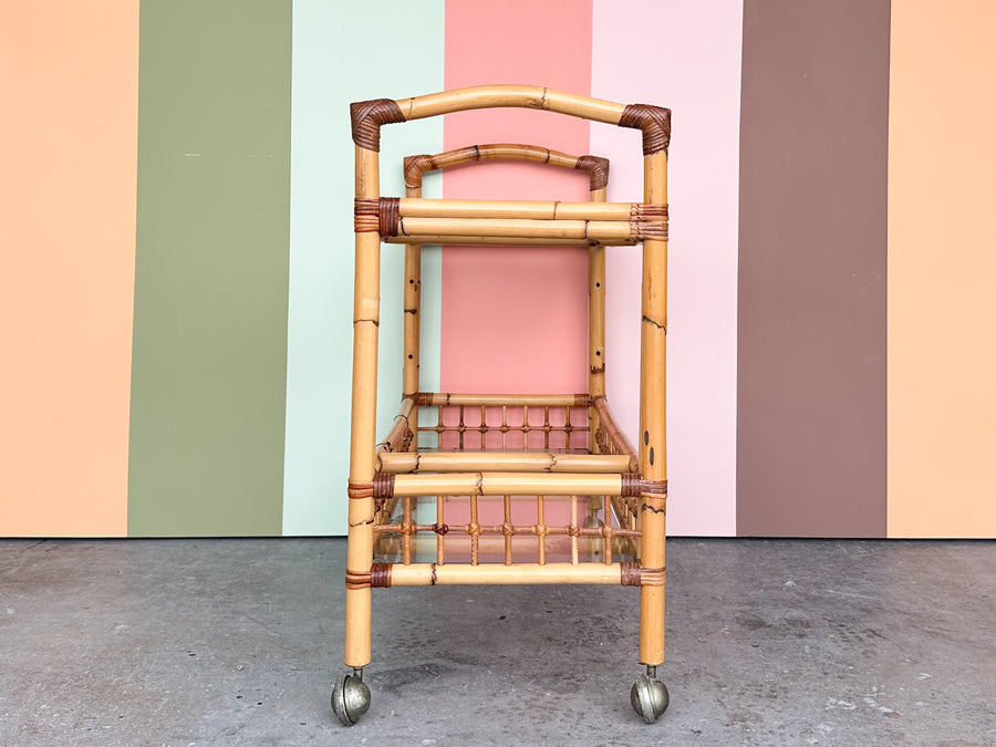 Old Florida Rattan Bar Cart