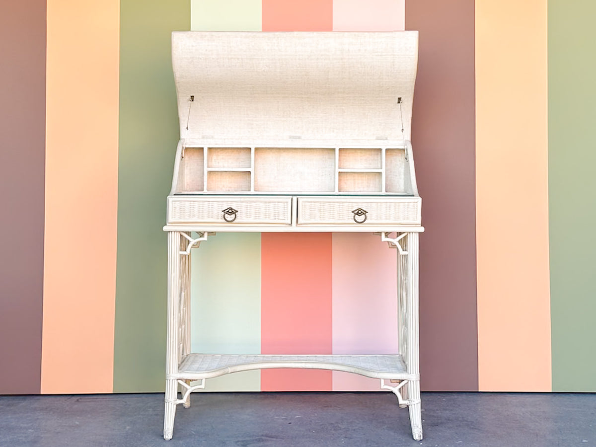 Wicker and Rattan Secretary Desk
