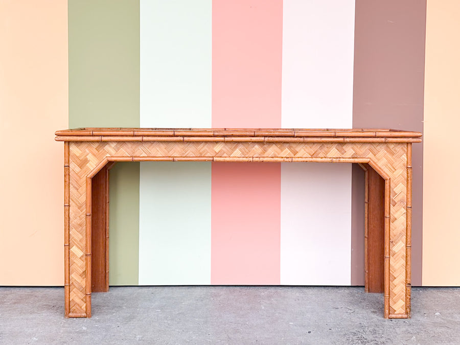 Old Florida Rattan Console