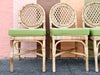 Set of Four Coastal Rattan Louis XVI Dining Chairs