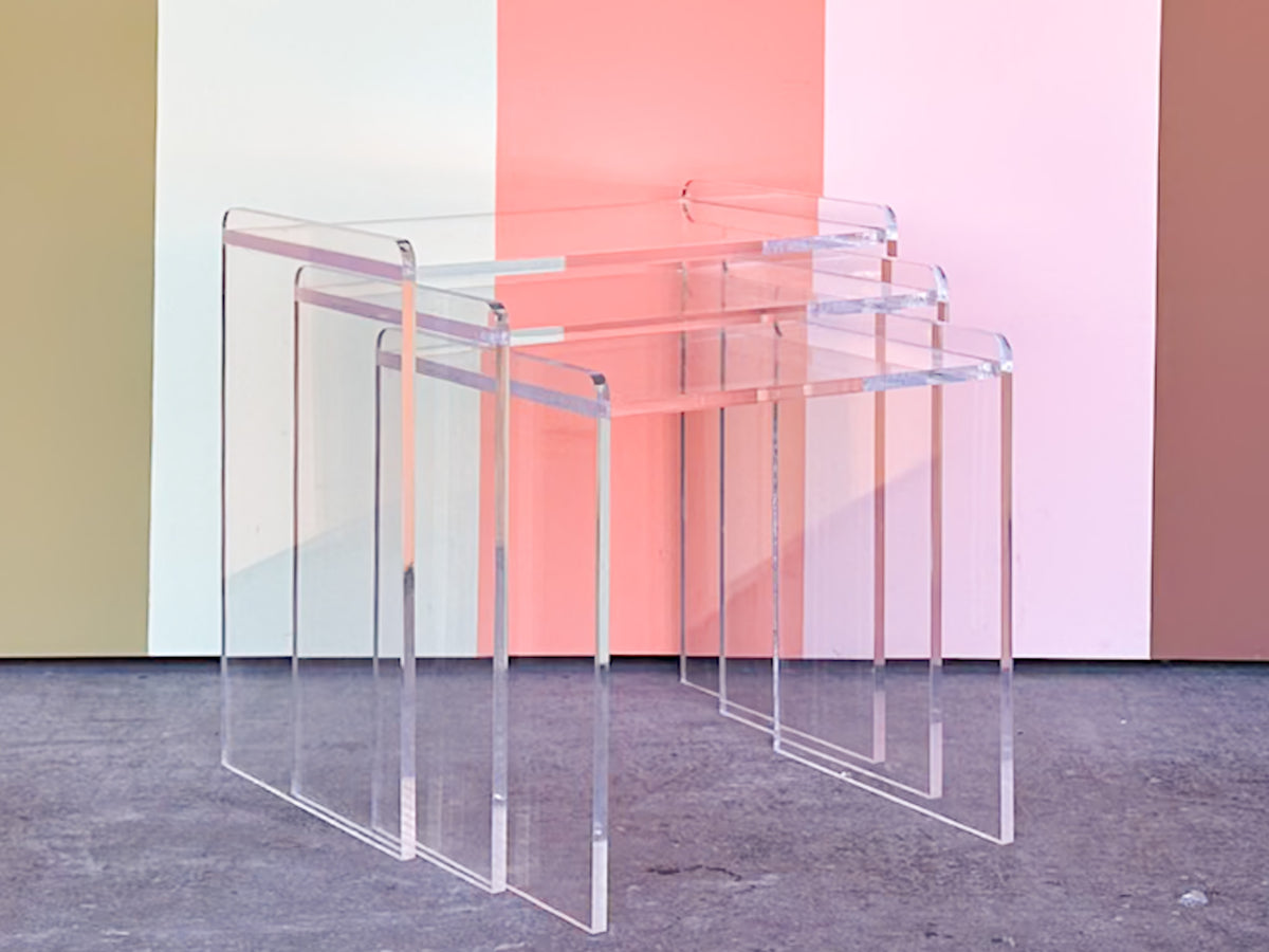 Trio of Lucite Nesting Tables