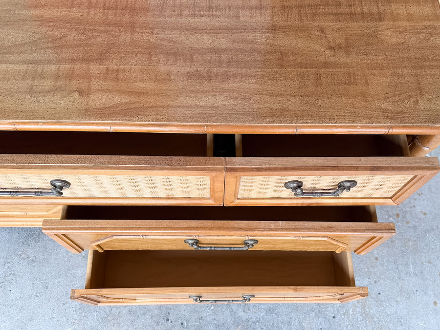 Natural Faux Bamboo Dresser