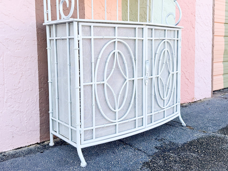 Faux Bamboo Metal Wine Bar