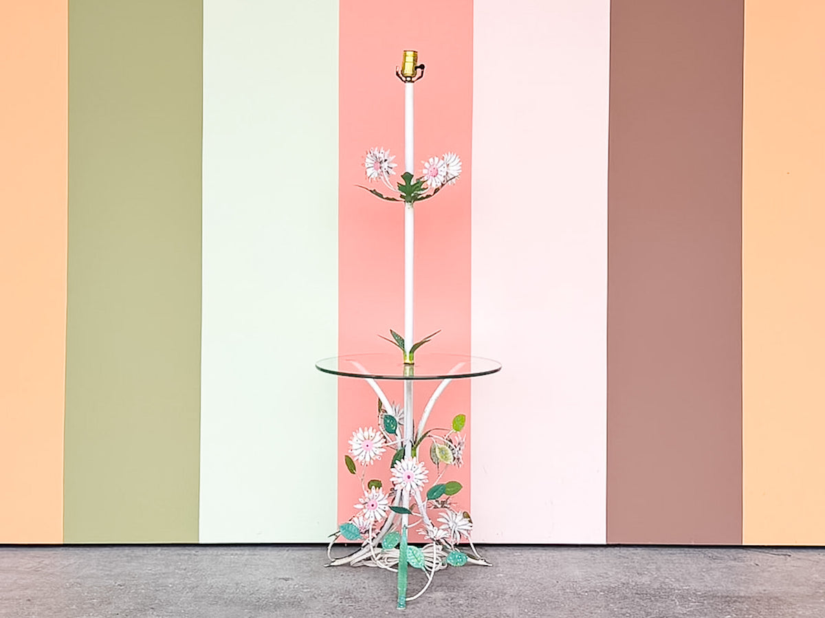 Flower Power Tole Floor Lamp