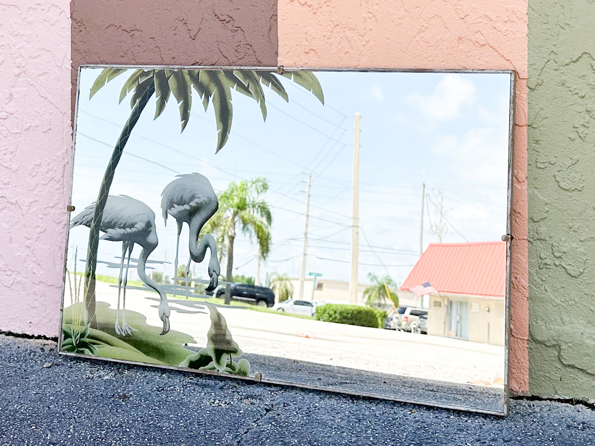 1950s Flamingo Turner Mirror
