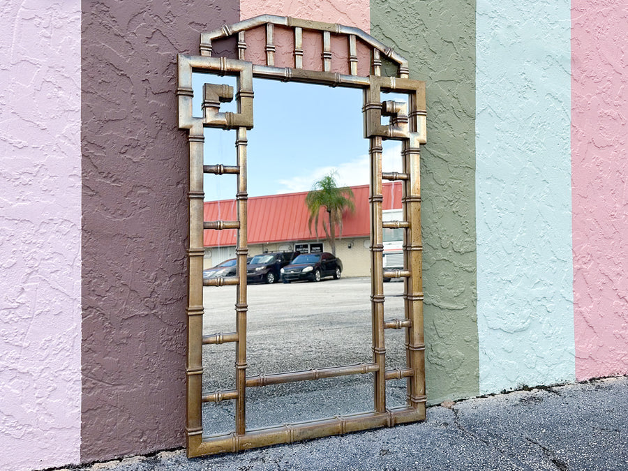 Faux Bamboo Greek Key Mirror