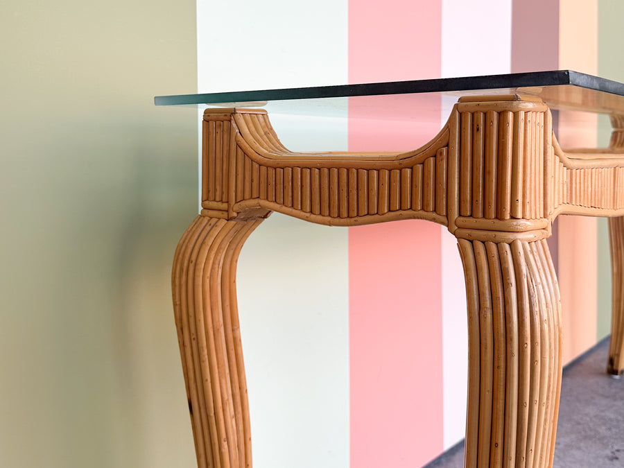 Pencil Reed Rattan Console
