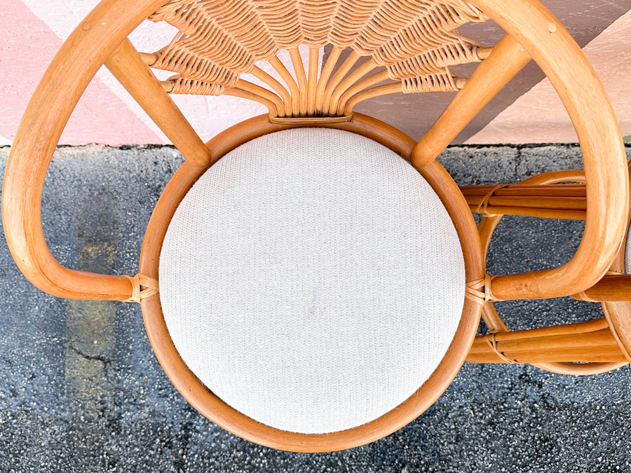 Set of Three Rattan Bar Stools