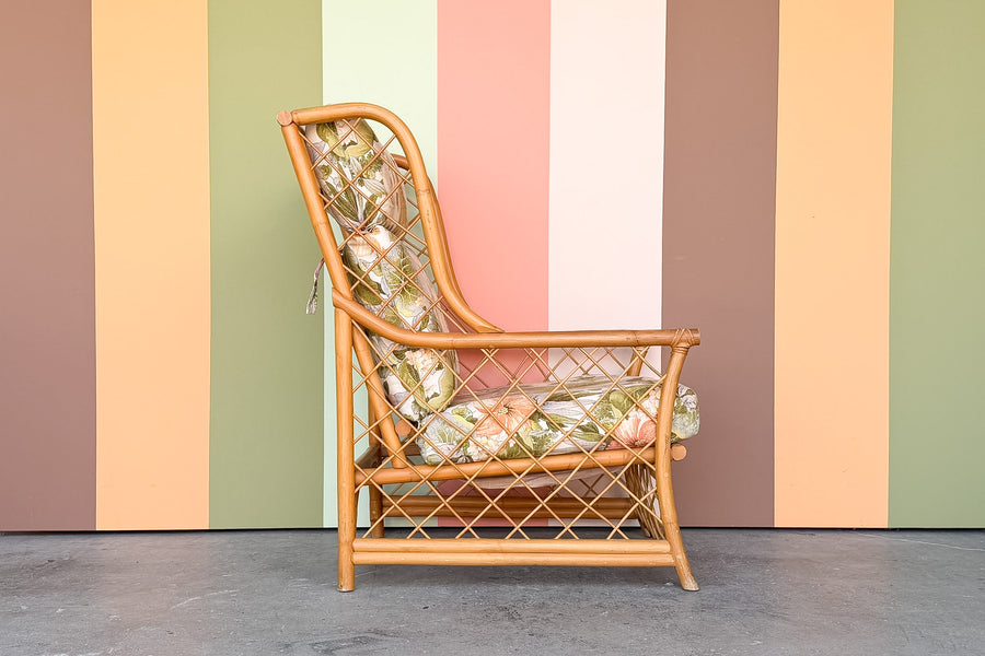 Rattan Wingback Chair