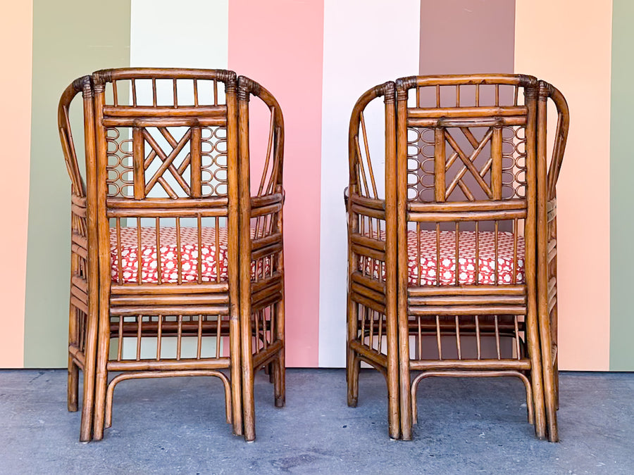 Pair of Brighton Style Rattan Arm Chairs