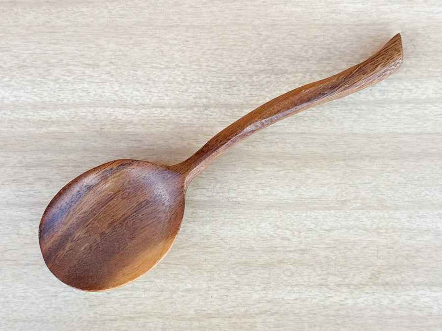 Pair of Fall Leaf Monkey Pod Bowls with Spoon
