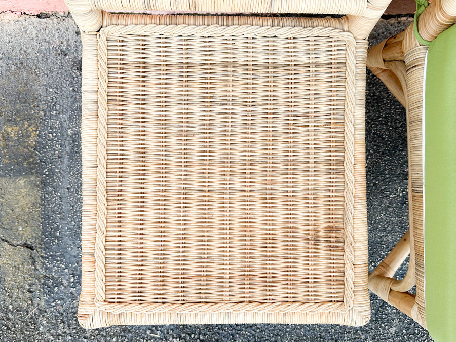 Set of Four Coastal Rattan Louis XVI Dining Chairs