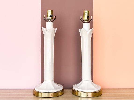 Pair of Roche Style Tulip Lamps