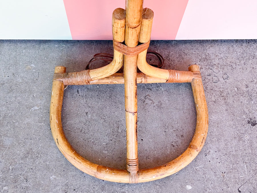 Old Florida Rattan Floor Lamp