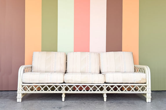 Ficks Reed Rattan Lattice Sofa