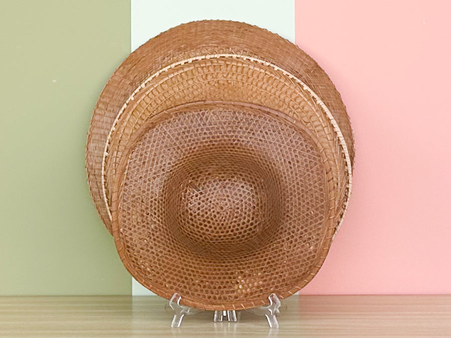 Trio of Cane and Rattan Hats