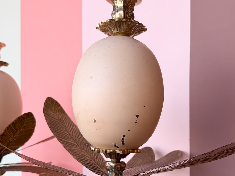 Pair of Regency Style Ostrich Egg Candle Holders
