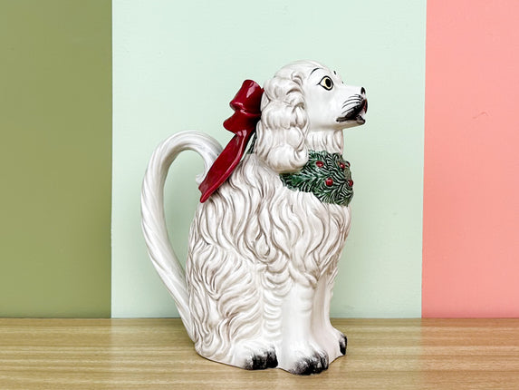 Fitz and Floyd Staffordshire Dog Holiday Pitcher