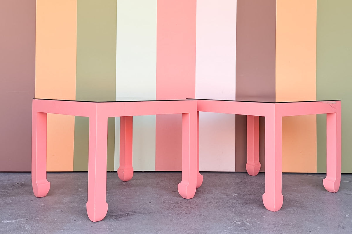 Pair of Coral Ming Style Side Tables