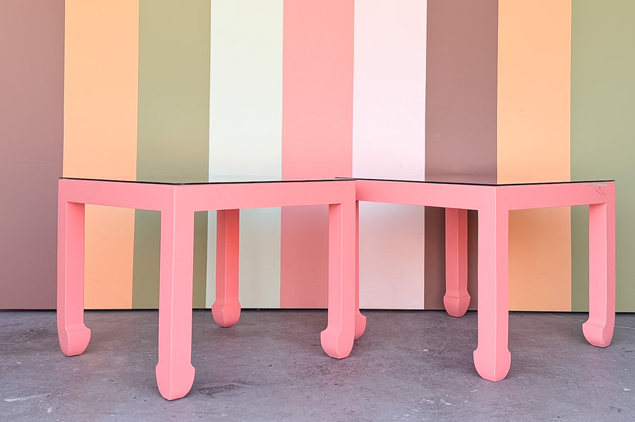 Pair of Coral Ming Style Side Tables
