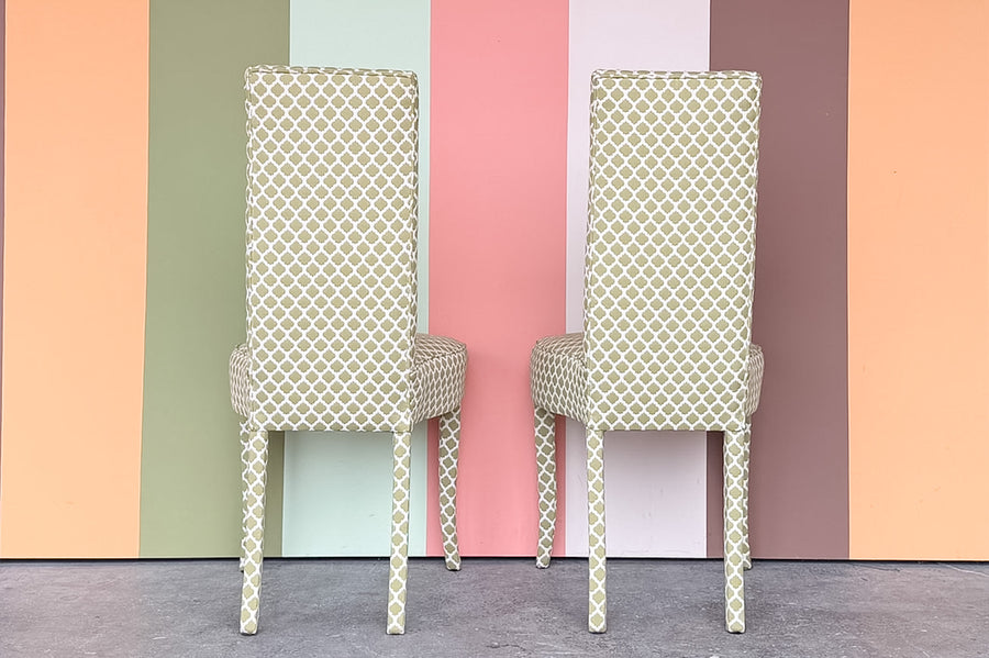 Pair of Pretty Preppy Upholstered Side Chairs