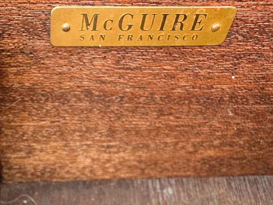 McGuire Rattan Flip Top Bar Cart
