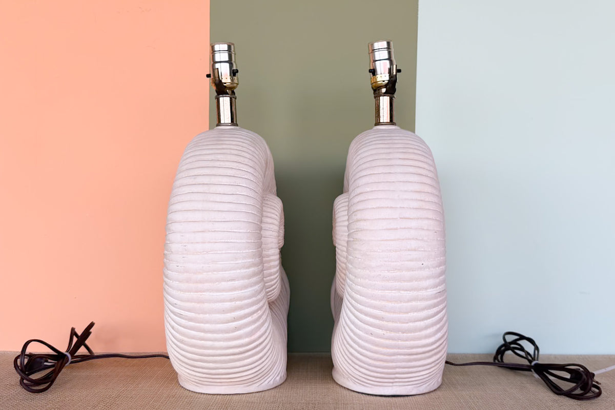 Pair of Old Florida Nautilus Lamps