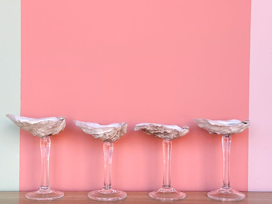 Set of Four Oyster Shell Shooters