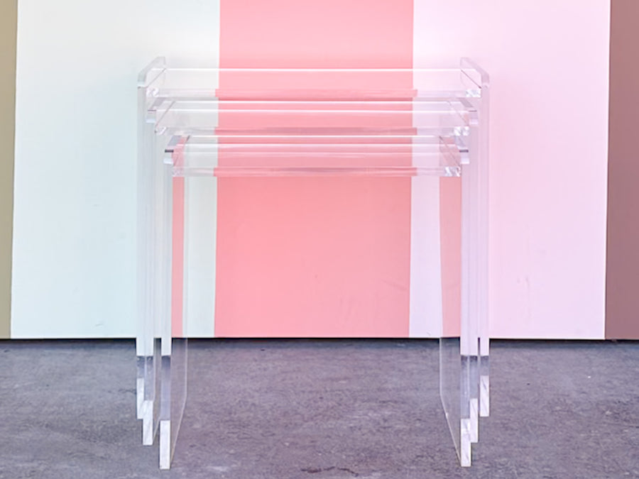 Trio of Lucite Nesting Tables