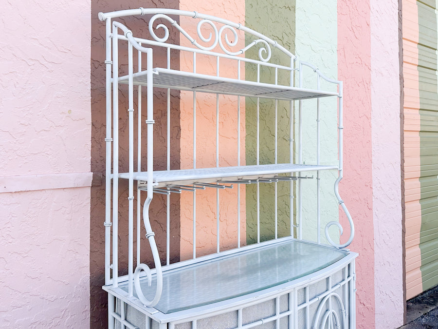 Faux Bamboo Metal Wine Bar