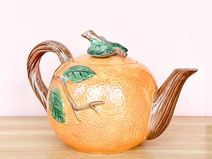 Fitz and Floyd Orange Teapot