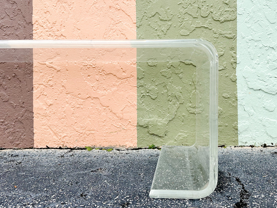 Lucite Scroll Coffee Table