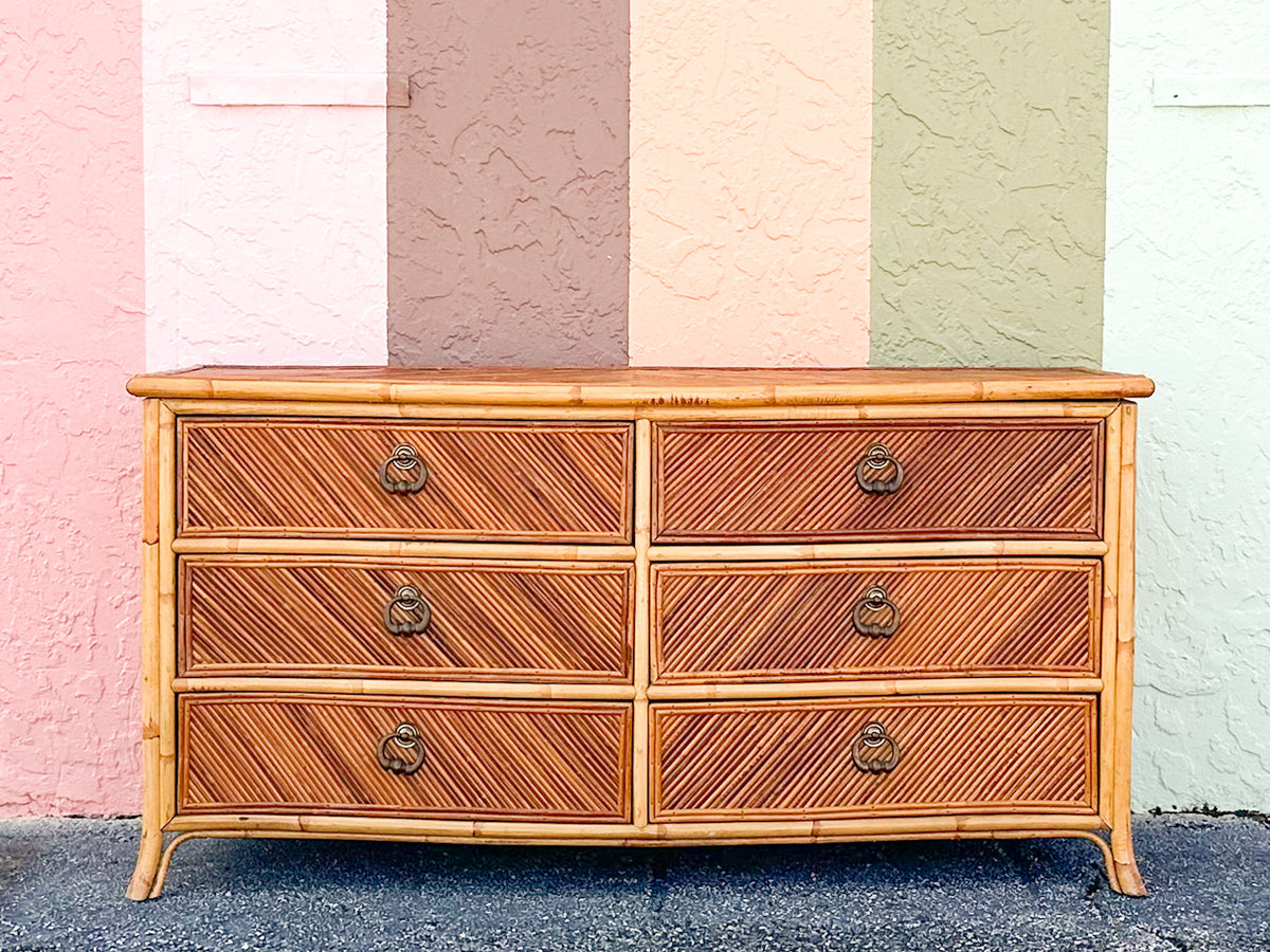 Pencil Reed Rattan Dresser