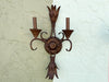 Pair of Metal Palm Leaf Wall Sconces