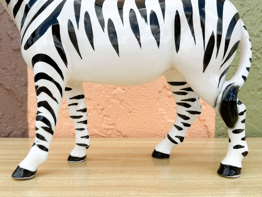 Ceramic Standing Zebra Statue