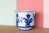 Italian Blue and White Floral Cachepot